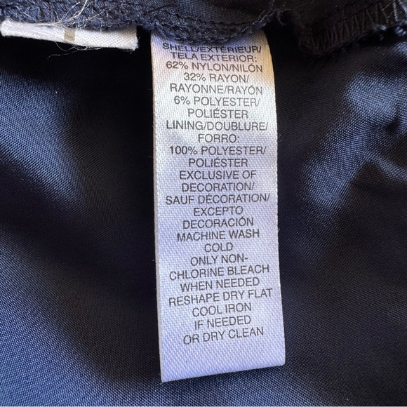 Loft Geo Circuit Lace Pockets Skirt Blue Black Metallic Silver Size 14 - Picture 5 of 6